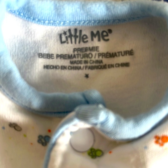 Preemie Little Me Pajamas with Giraffes, Hippos, Elephants and Zebras - Picture 3 of 3